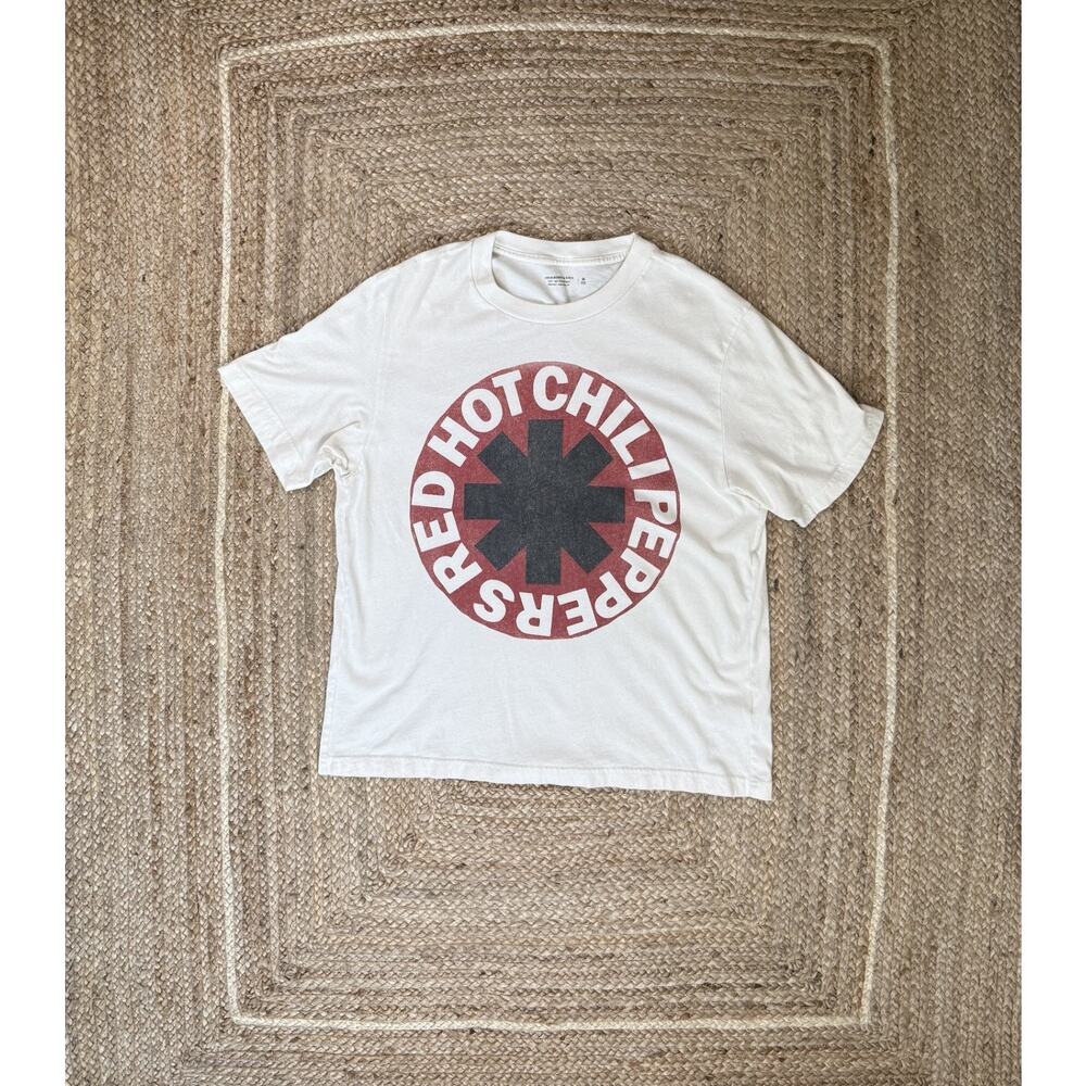 Abercrombie Red Hot Chili Peppers Shirt Mens Medium White Graphic Tee